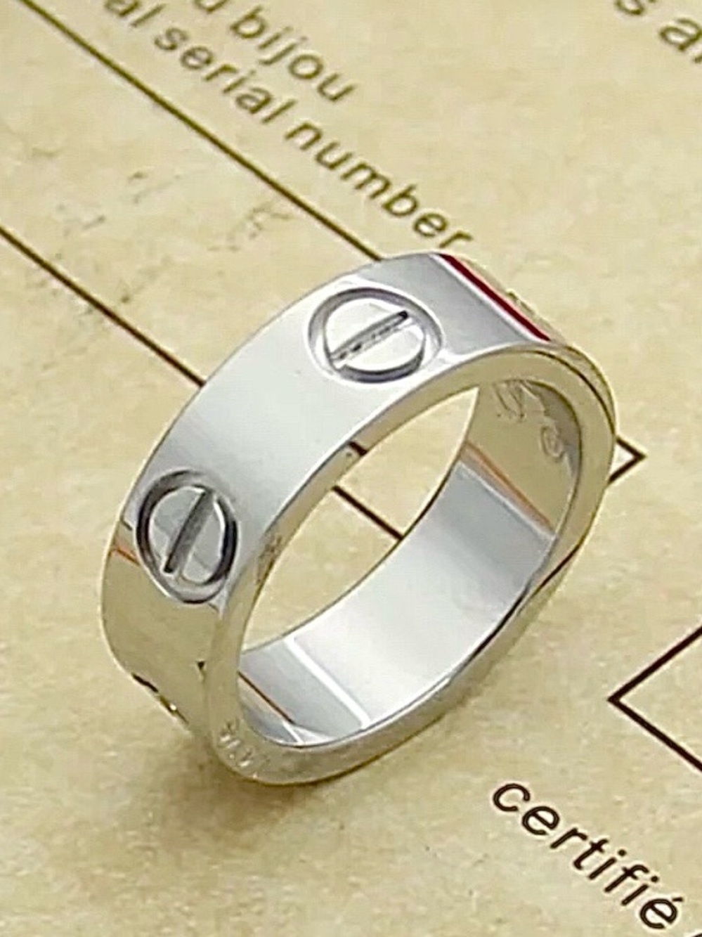 Love Screwdriver Platinum Ring Nail No Stones